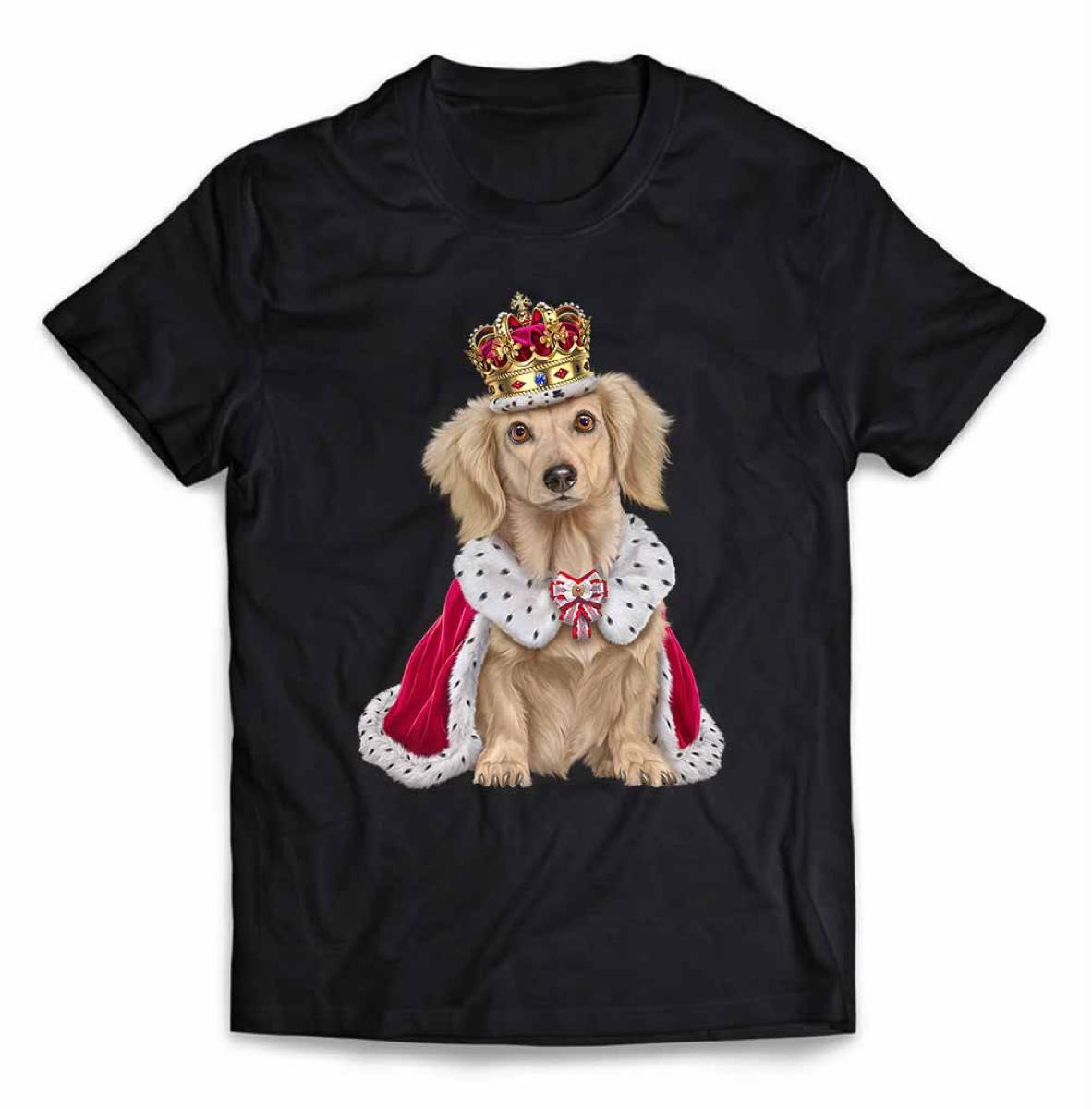 ダックスフンド いぬ 犬 王様 キング 王子様 王冠 Tシャツ メンズ