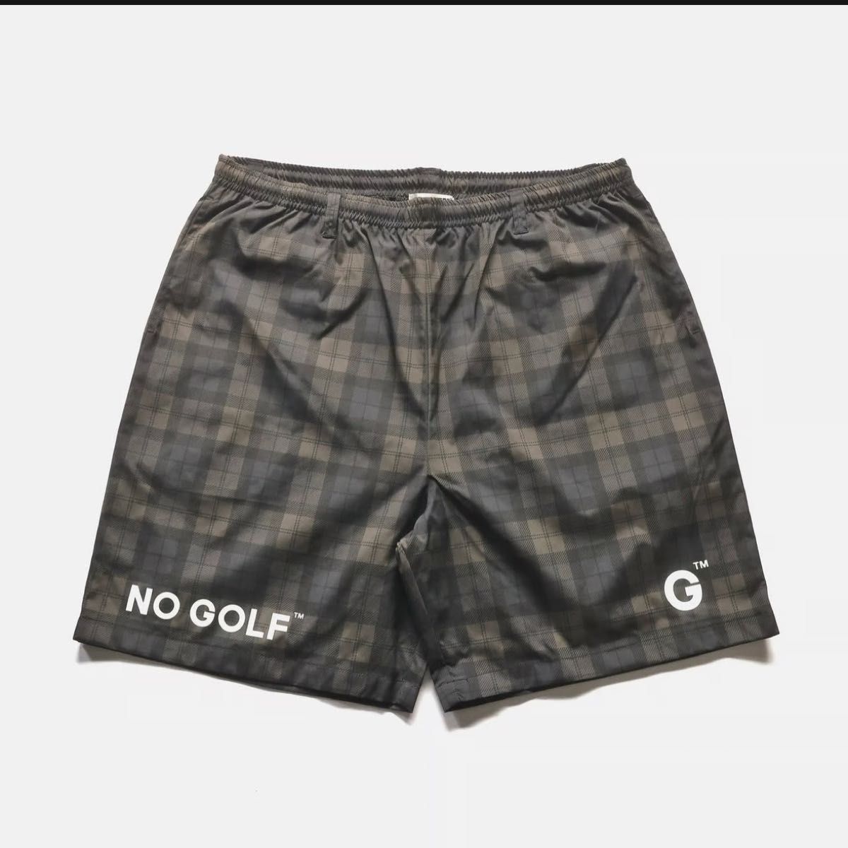 【即完売】NOCOFFEE CLUBHAUS "NOGOLF"ナイロンショートパンツ  カーキチェック Lサイズ 送料込み