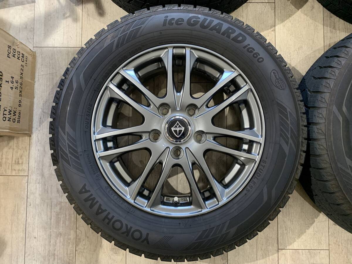 【2404003】スタッドレス VELVA 15インチ 6J +53 PCD114.3 5H + YOKOHAMA iG60 195/65R15 2022年ノア ヴォクシー ステップワゴン 等 _画像5