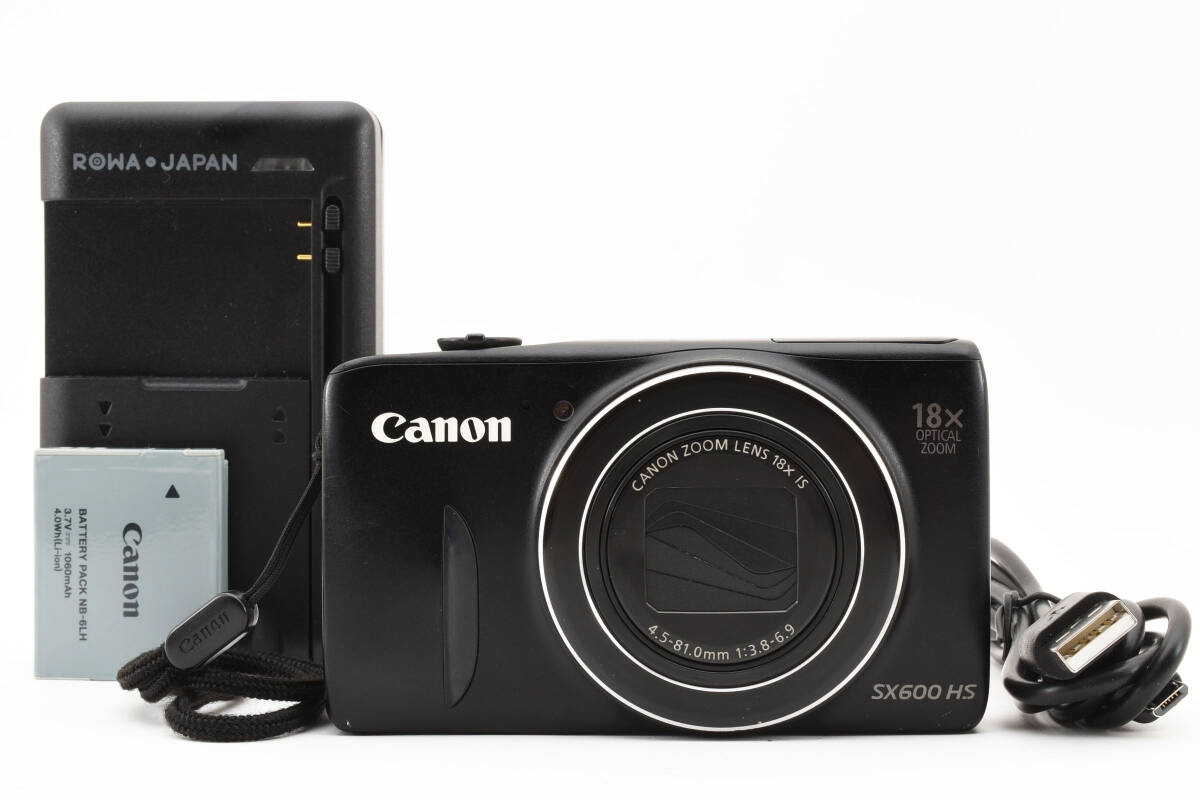 美品 Canon Powershot SX600HS ブラック 動作確認済み キヤノン パワーショット コンパクトデジタルカメラ PC2050 A192の画像1