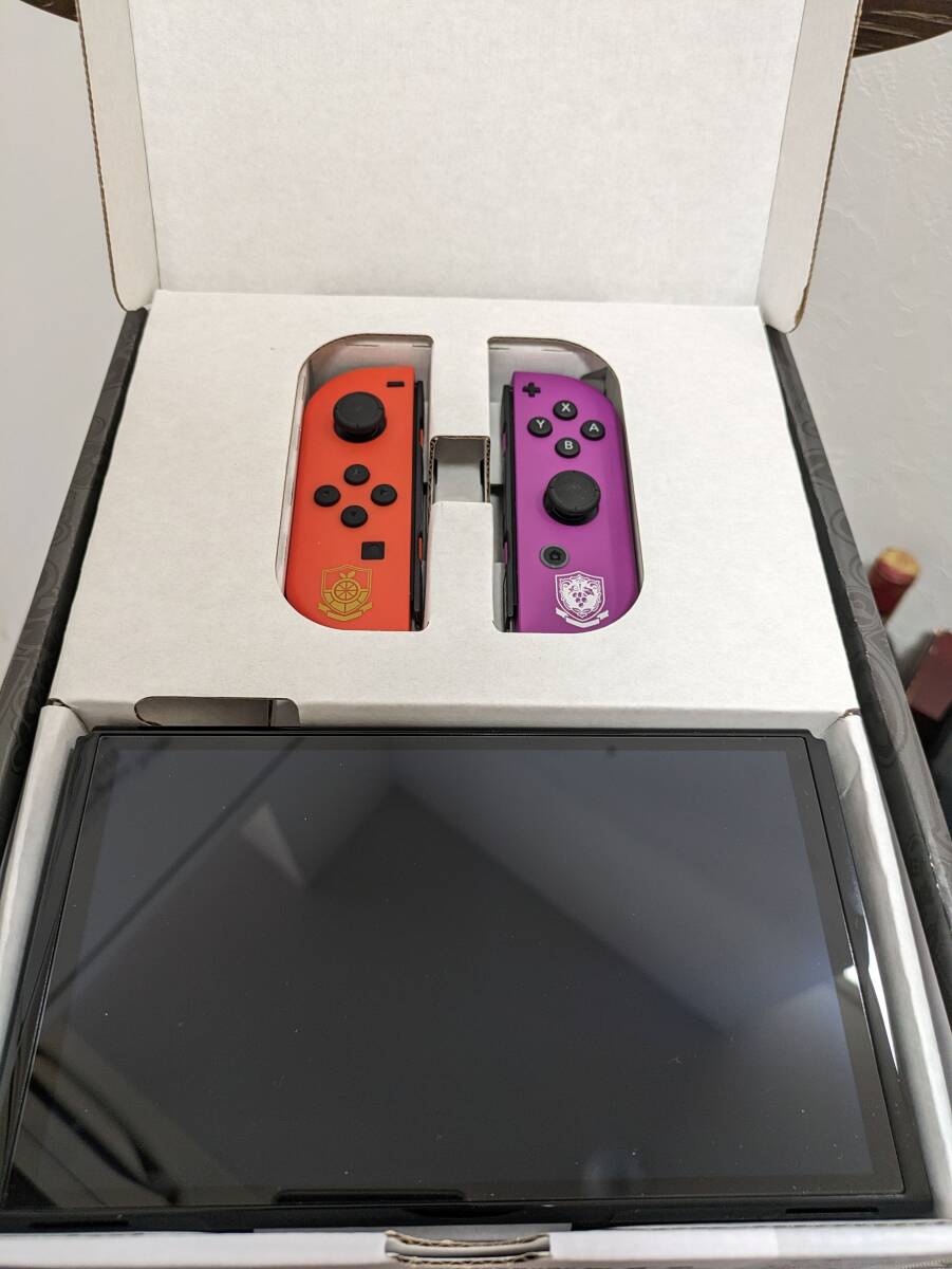 美品 Nintendo Switch 有機ELモデル スカーレット・バイオレット エディション 本体 ニンテンドー スイッチの画像6