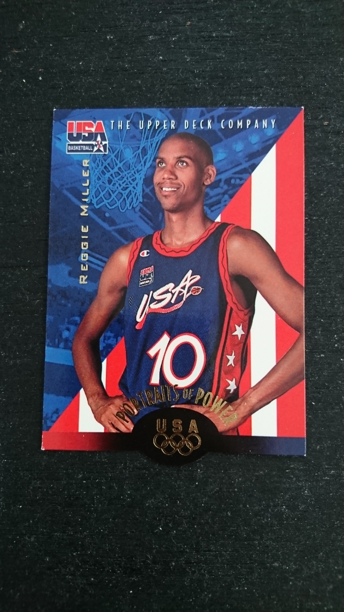 1996年当時物!UPPER DECK製OLYMPIC BASKETBALL USA代表(NBA INDIANA PACERS)「REGGIE・MILLER」トレーディングカード1枚/レジー・ミラー_画像1