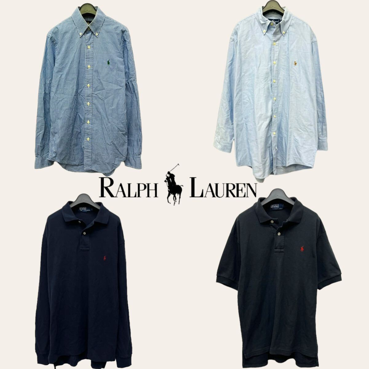 【ラルフローレン大量22着まとめ】Ralph Lauren / 長袖×8半袖×14ボタンシャツ ポロシャツ ロゴ刺繍 サイズアソート 人気ブランドの画像3