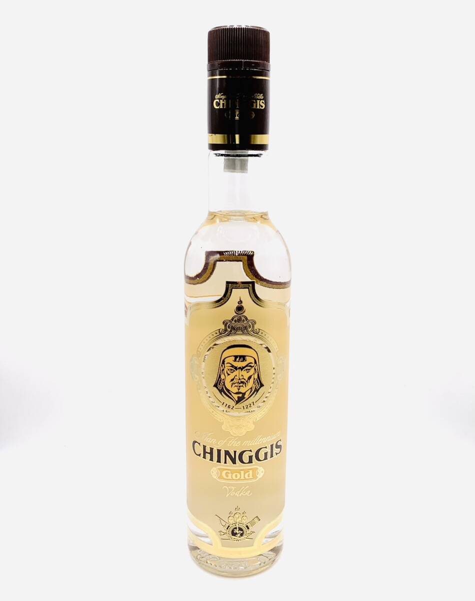 未開封品 CHINGGIS チンギス GOLD ゴールド ウォッカ 缶ケース付き 500ml 39% モンゴル_画像1