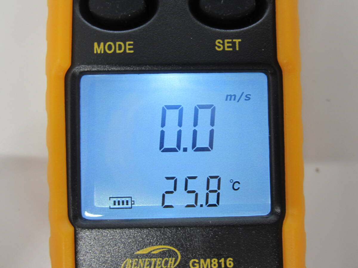 BENETECH デジタル風速計 GM816 バックライト付き 風速計 動作品 1円スタートの画像4