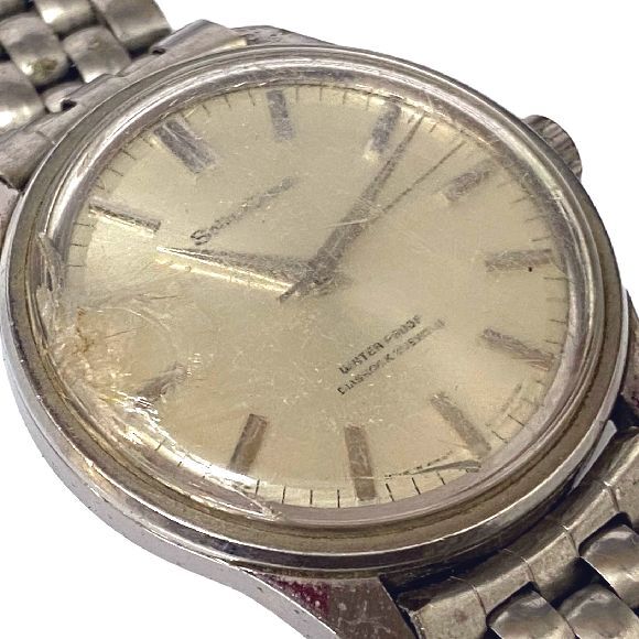 G8555★1円～【セイコー】クラウン ダイアショック 21石 手巻き・メンズ 腕時計・ジャンク・Seiko Crown_画像3