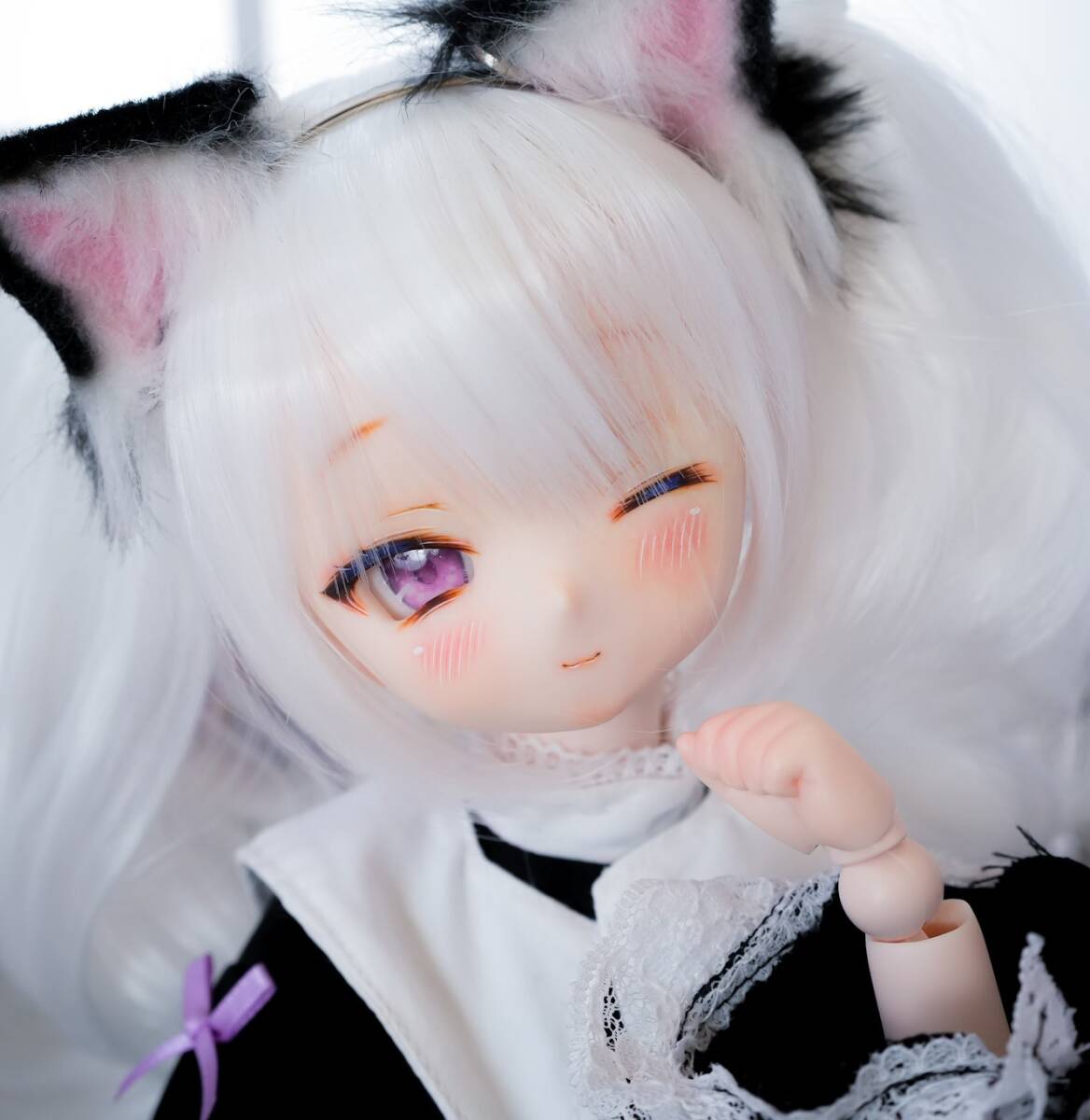 ＊きゃとろん＊DDH-01SW肌 ソフビ盛りカスタムヘッド ＋おまけアイ3種 ドルフィードリーム MDD 難ありの画像6