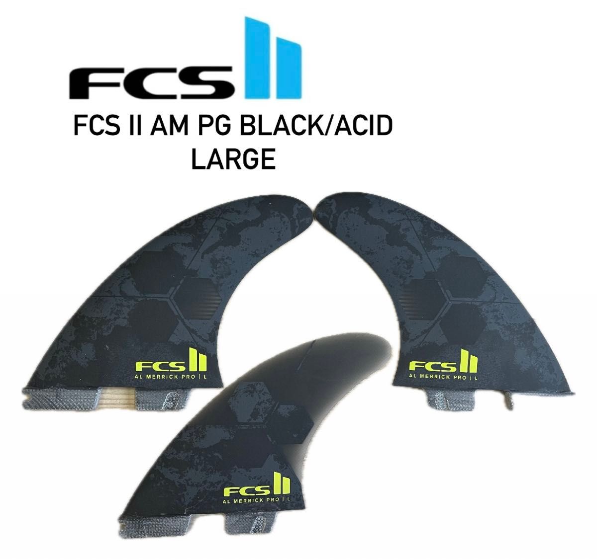 FCS II AM PG Black/Acid Large Tri Fin新品