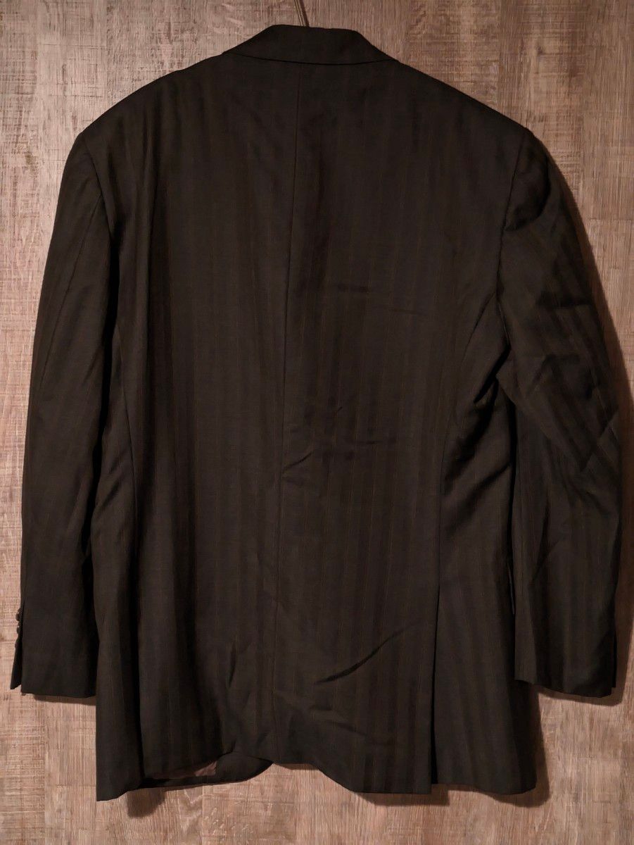 ラルフローレン　セットアップ　ストライプ　スーツ　雰囲気　 テーラードジャケット　茶色　3b ダブルアールエル　rrl