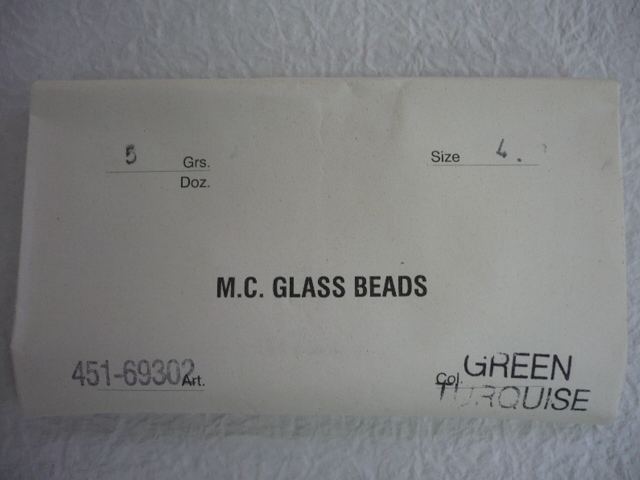 8853.未使用 チェコビーズ M.C.GLASS BEADS グリーンターコイズの画像1
