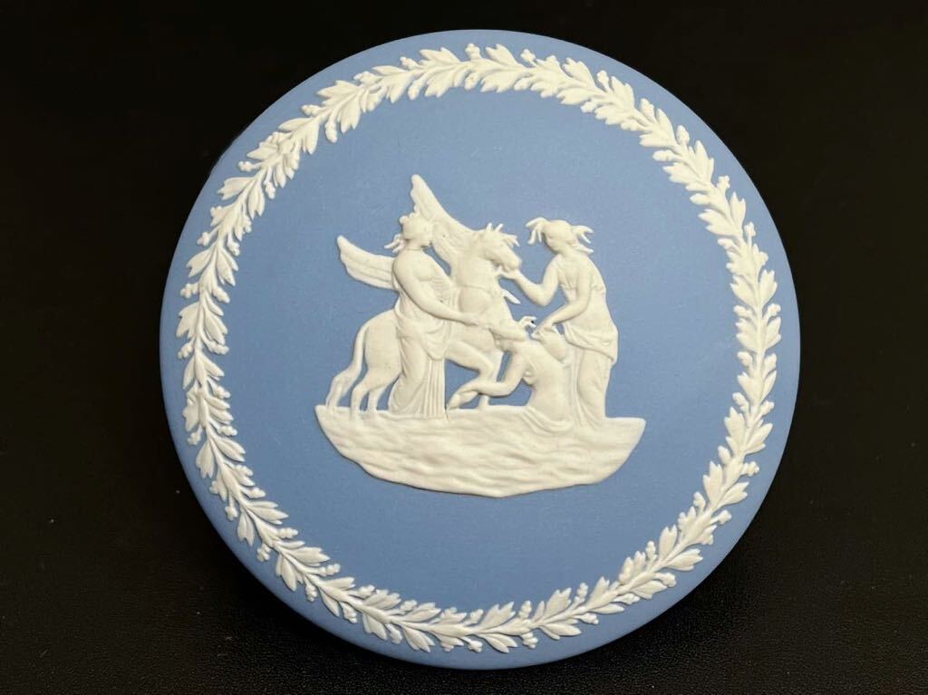 A466 美品　WEDGWOOD ウェッジウッド　ジャスパー　ペールブルー　セージグリーン　陶板　額装　小物入れ　ジュエリーボックス　3点_画像8