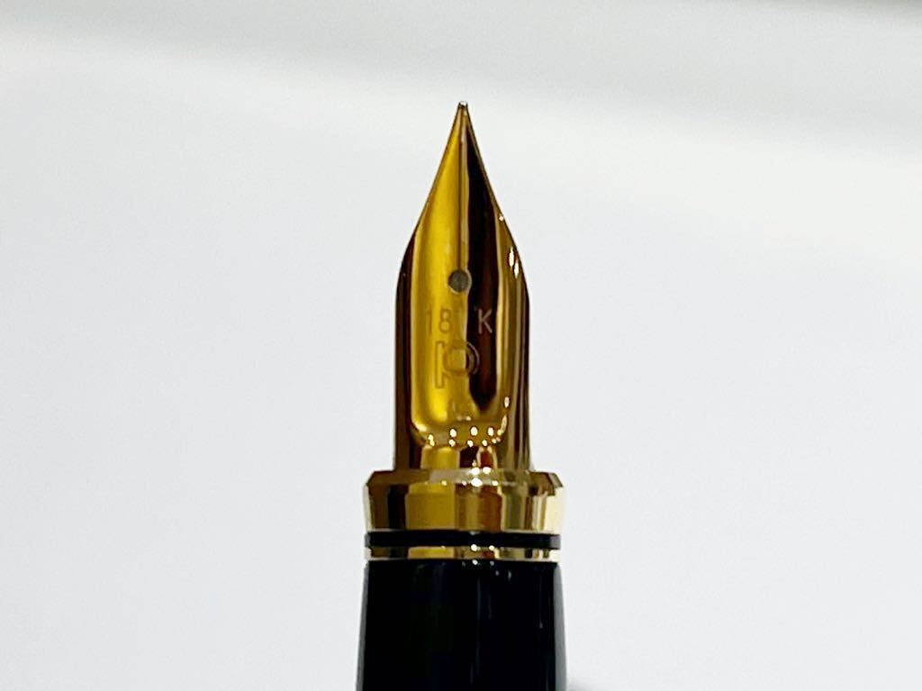 B775 新品 未使用 PLATINUM プラチナム 万年筆 ペン先K18 YG ブラック ゴールド 筆記用具 文房具 ビジネスの画像6