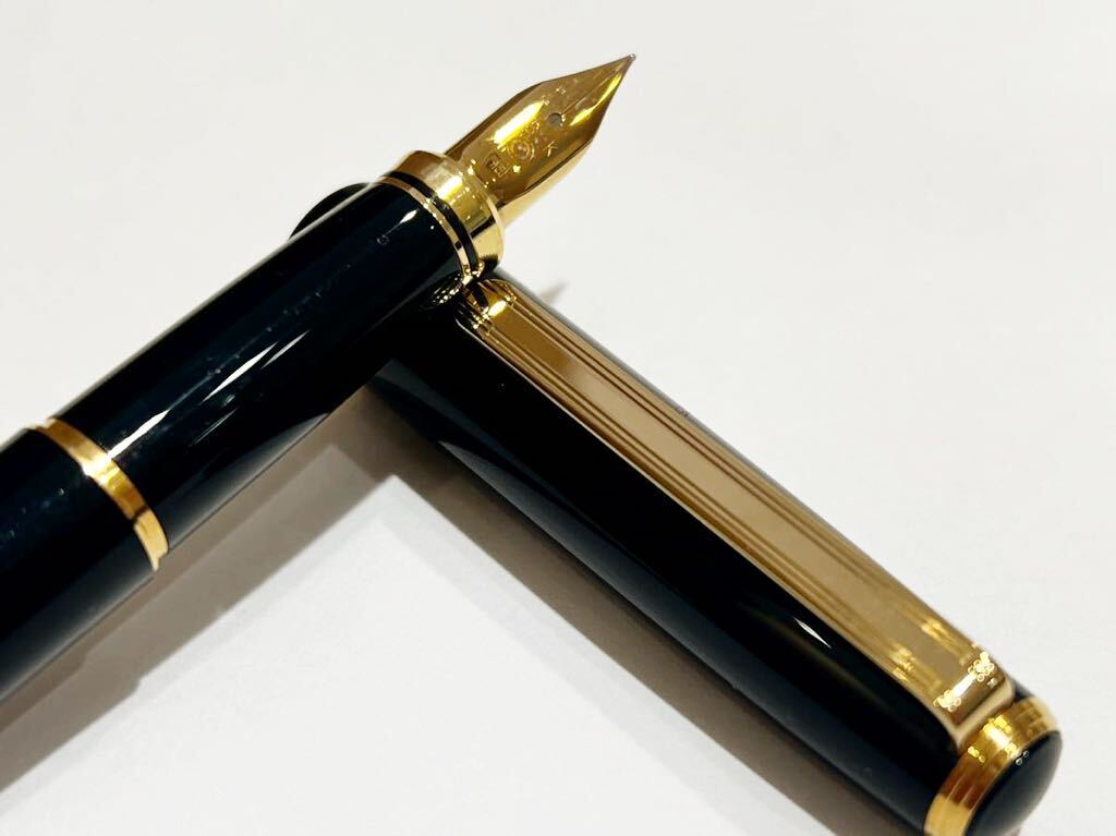 B775 新品 未使用 PLATINUM プラチナム 万年筆 ペン先K18 YG ブラック ゴールド 筆記用具 文房具 ビジネスの画像4