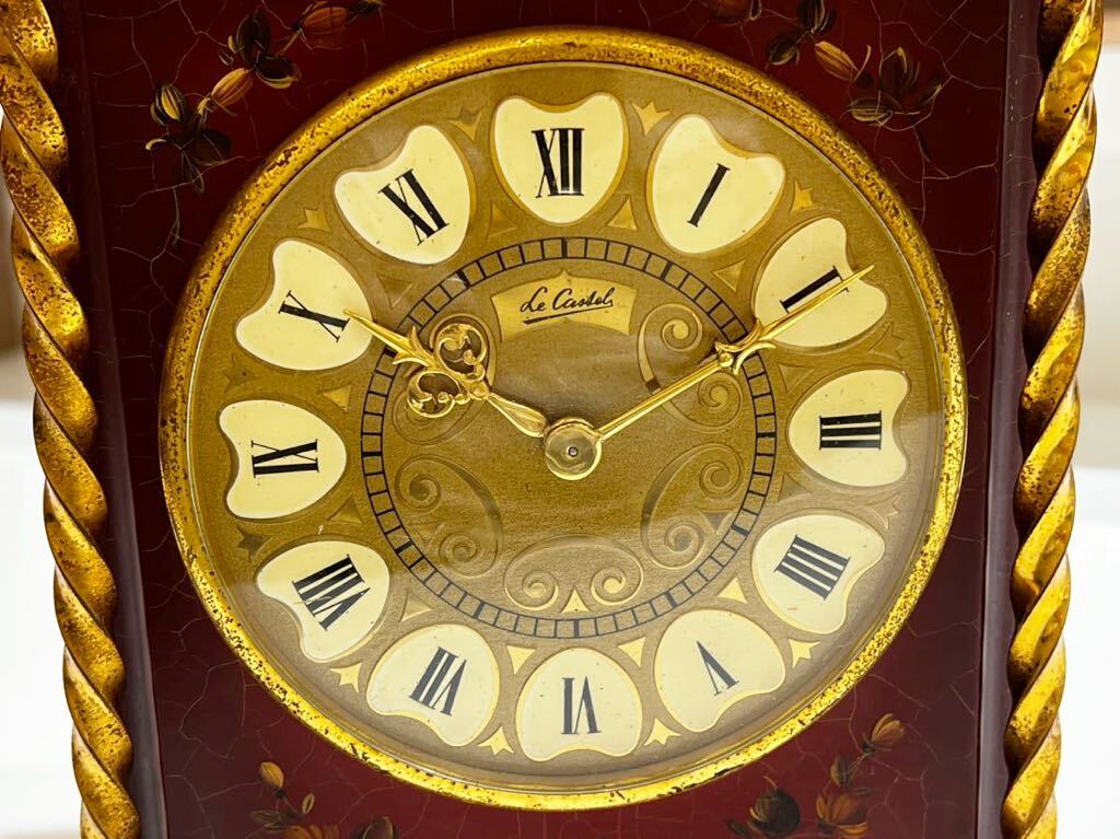 A461 Le Castel カステル 置時計 Swiss Made スイス製 ゼンマイ式 アンティーク時計の画像6