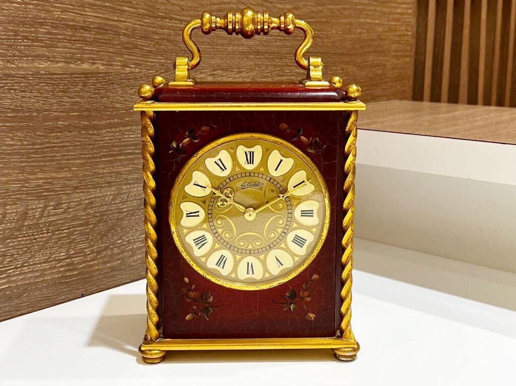 A461 Le Castel カステル 置時計 Swiss Made スイス製 ゼンマイ式 アンティーク時計の画像1