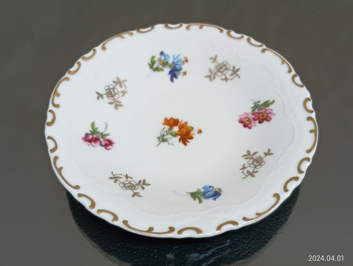 A467 未使用 Thuringian Porcelain ライヒェンバッハ チューリンゲン ポーセレン 陶磁器 小皿5枚セットの画像3