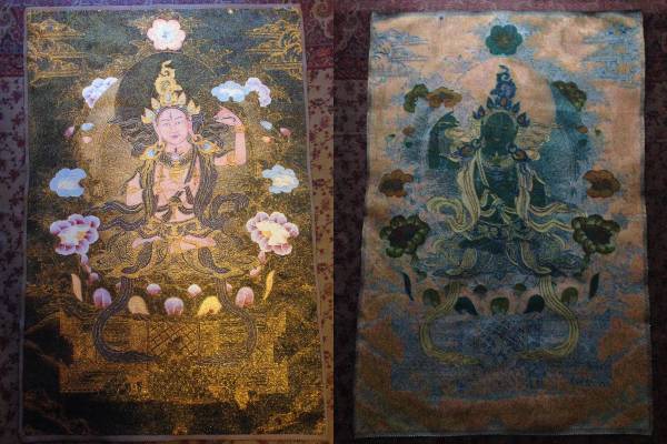 . woven thing [chi bed .. bodhisattva image ] 90cm search ;. sound embroidery .. Buddhism fine art many .D3,2