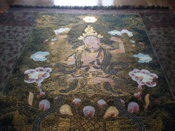 . woven thing [chi bed .. bodhisattva image ] 90cm search ;. sound embroidery .. Buddhism fine art many .D3,2