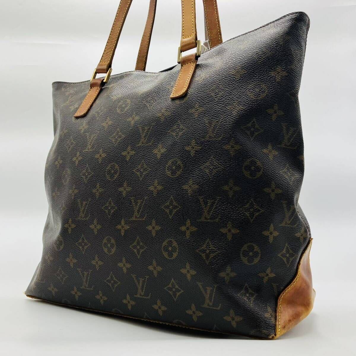 1円【至高の逸品】LOUIS VUITTON ルイヴィトン カバメゾ トートバッグ ハンド ショルダー モノグラム ブラウン 大容量 メンズ レディースの画像1