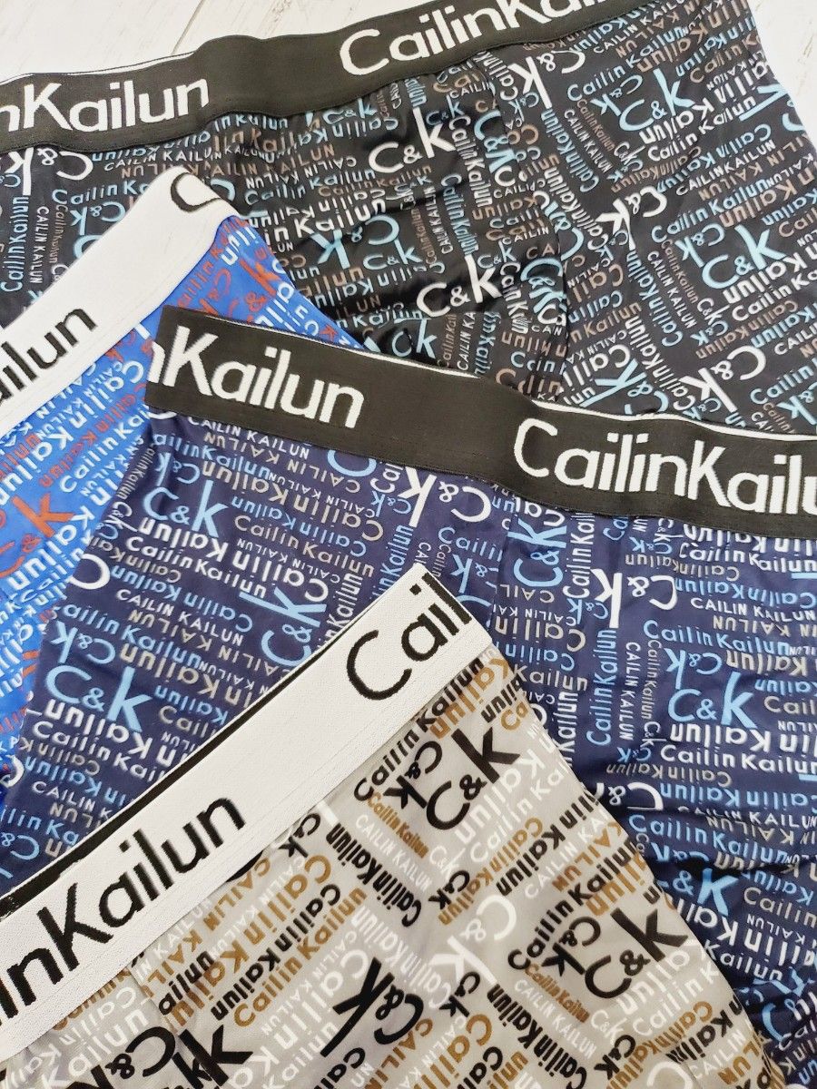 K② Cailin  Kailun ボクサーパンツ【4L・4枚組】メンズ 下着 大きいサイズ 柄入り オシャレ インナー スポーツ