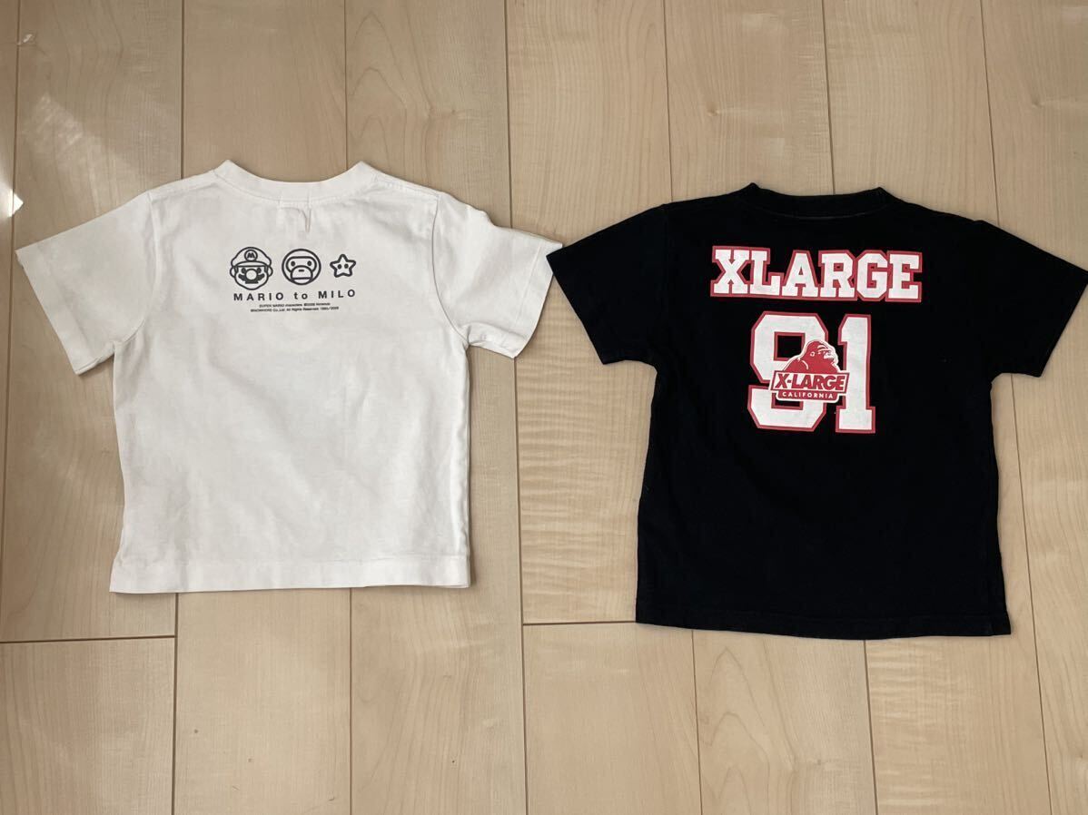 110cm Tシャツ　キッズ　子供　エイプ　マリオ　ニンテンドーエクストララージスラッシャー　白　黒BAPE MARIO NINTENDO X-LARGE THRASHER_画像2