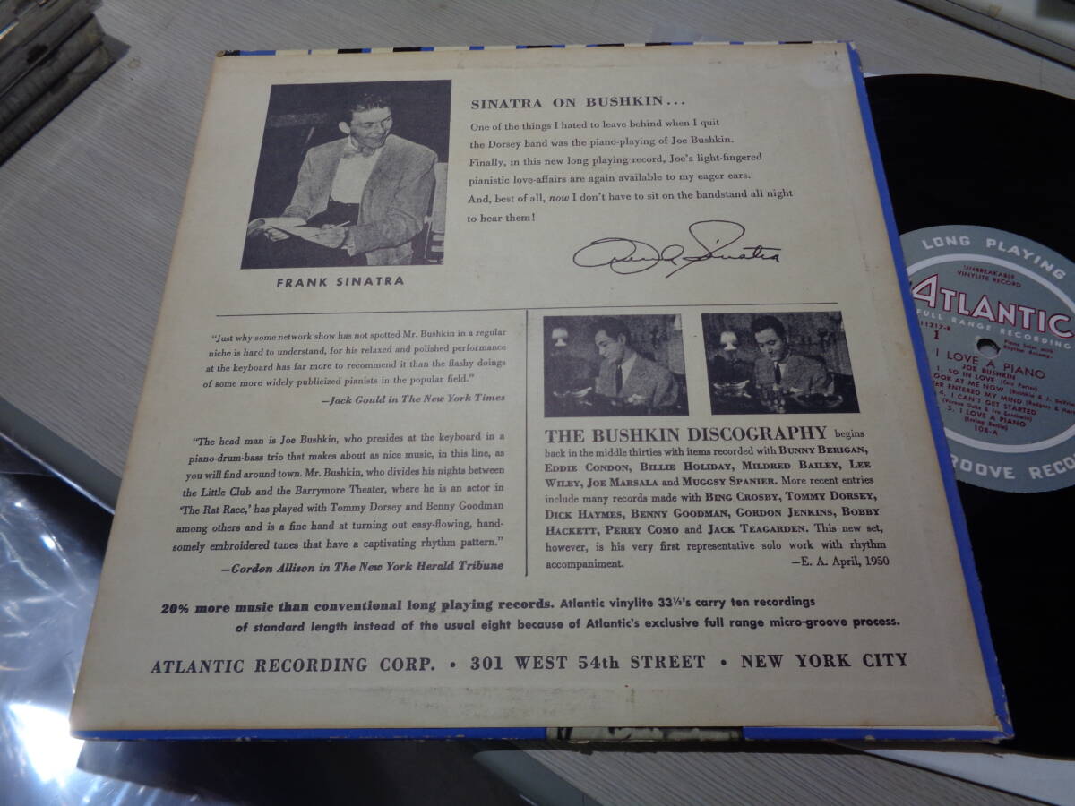 ジョー・ブシュキン,JOE BUSHKIM/I LOVE A PIANO(USA/ATLANTIC:L.P.NO.108 GRAY DG LABEL FLAT DISC 10” LPの画像2