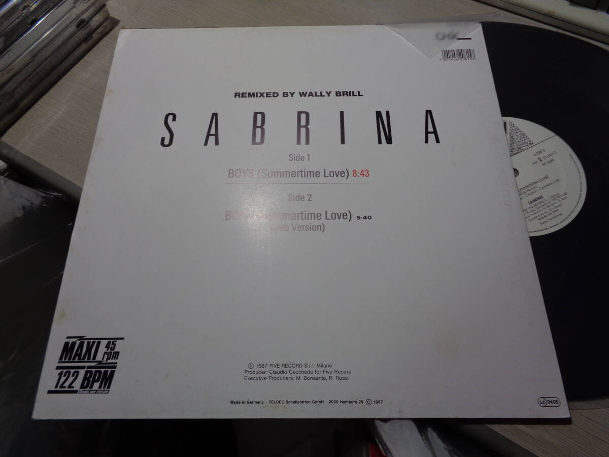 サブリナ,SABRINA/BOYS(SUMMERTIME LOVE)(REMIX)(GERMANY/chic:6.20815 45RPM NNM 12”の画像2