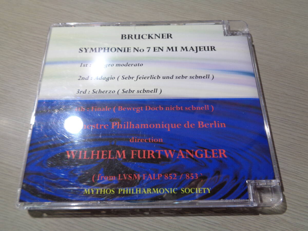 ミソス/フルトヴェングラー,WILHELM FURTWANGLER,PHILHARMONIQUE DE BERLIN/BRUCKNER:SYMPHONIE NO.7(MYTHOS:NR-1008 LEGEND PRO CD-R_画像3