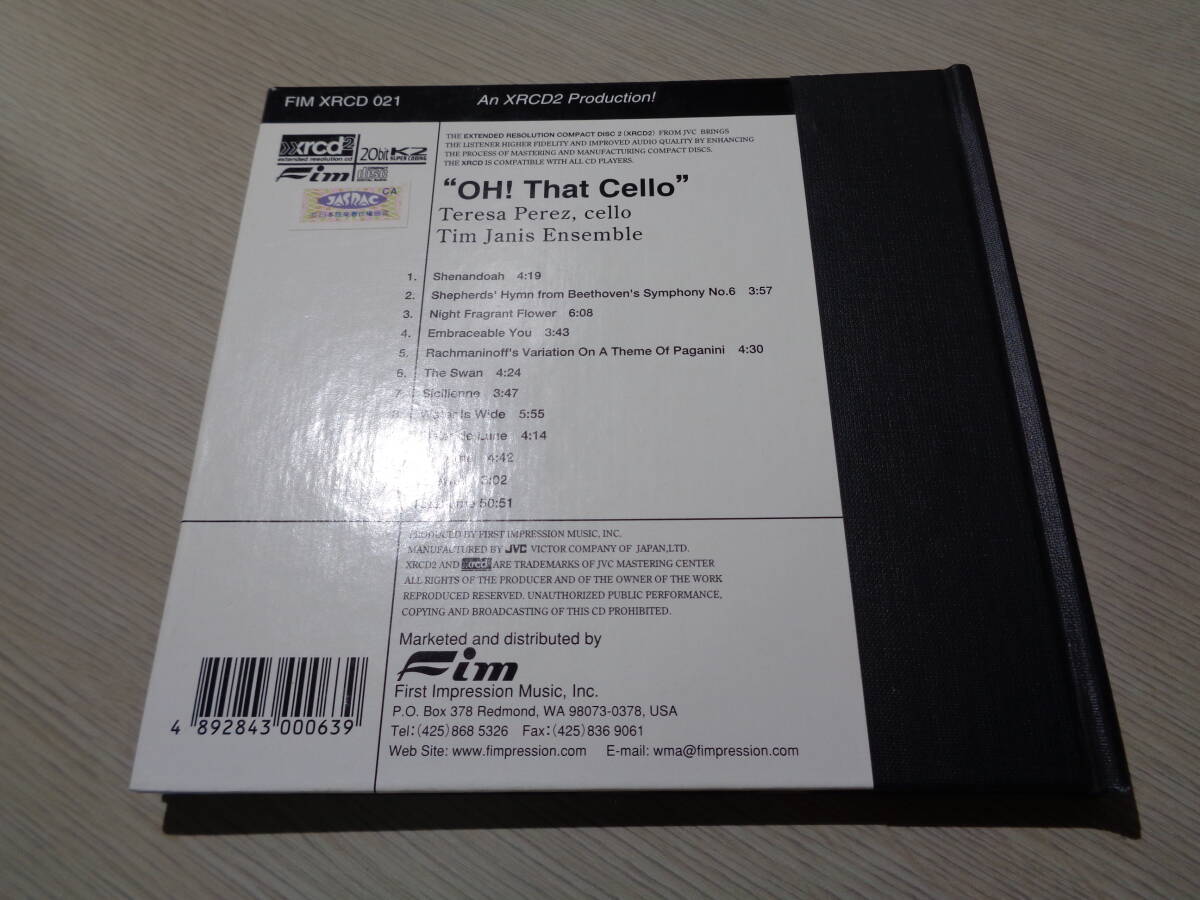 テレサ・ペレス,TERESA PEREZ,ティム・ジャニス,TIM JANIS ENSEMBLE/OH! THAT CELLO(JVC/Fim:FIM XRCD 021 AUDIOPHILE xrcd2_画像3