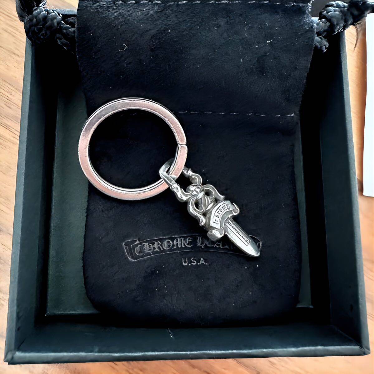 クロムハーツ スプリットキーリングwith #5ダガー ch chrome hearts ウォレット キーチェーン キーホルダー クリップ クロス 財布 新品_画像3