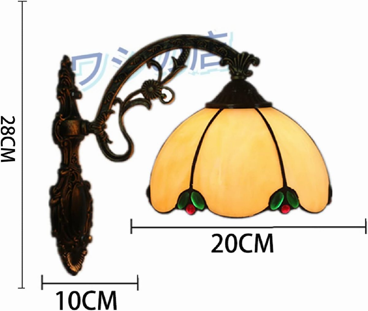 高品質ウォールランプ、ティファニースタイルステンドグラスシェードウォールランプ 寝室用 、廊下リビングルームホテル d80_画像2