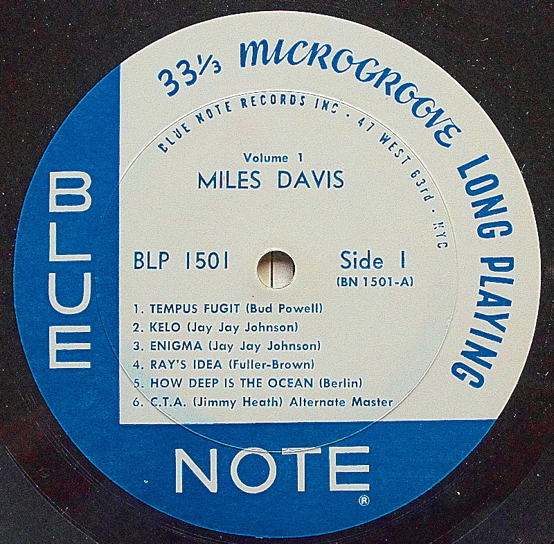 【 BLP-1501 ・ 47WEST 63rd 】★ MILES DAVIS　 Volume 1 ・ マイルス・デイヴィス　/ Blue Note BLP 1501 　RVG / EAR　 MONO　★_画像5
