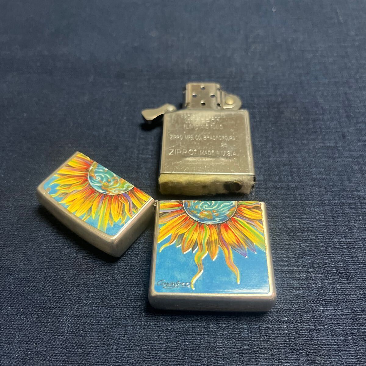 1円スタートzippo'20ジッポ ーAmericanSPIRITアメリカンスピリッツひまわり向日葵 USED_画像5