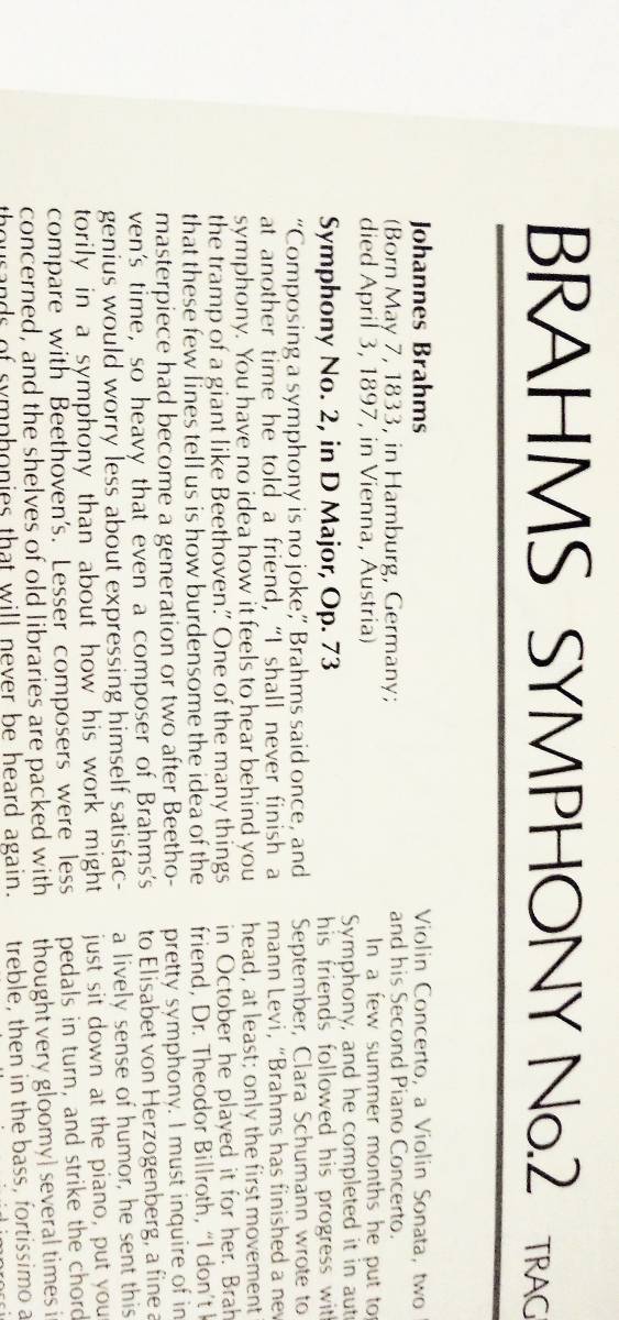 MCA Classics初回盤ハレ管弦楽団スクロヴァチェフスキ ブラームス交響曲第2番 悲劇的序曲STANISLAW SKROWACZEWSKI Brahms Symphony No2_画像7