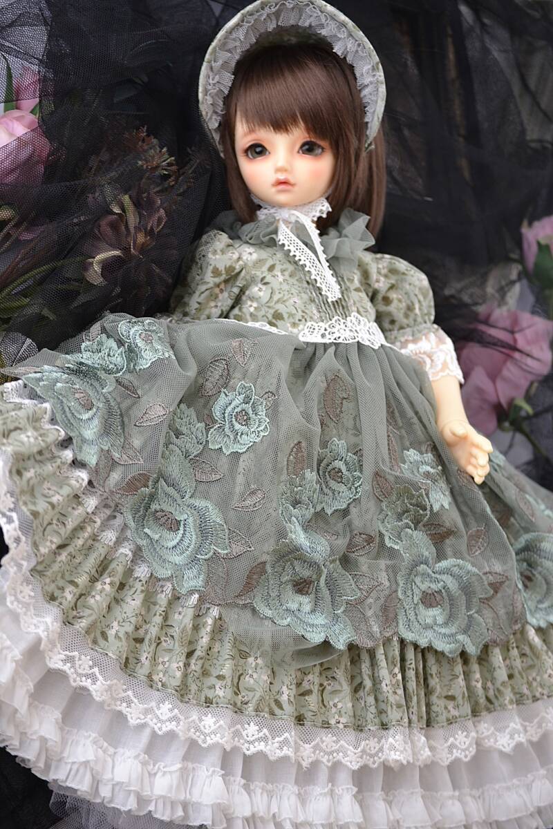 * Super Dollfie MSD*SDM кукла наружный Fit * потускнение зеленый. фартук платье *