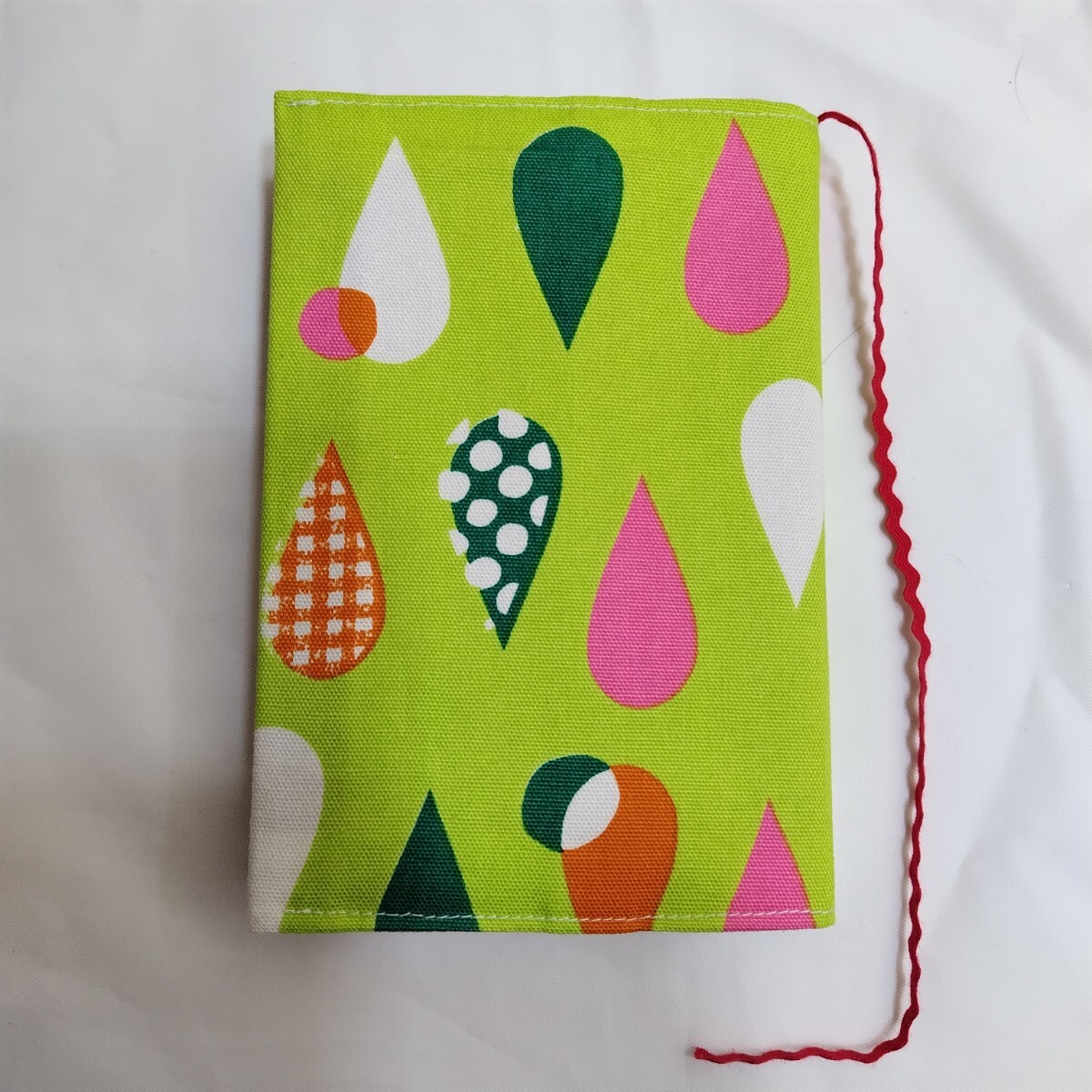 [ library book@ size ] book cover No.1... pattern green hand made 
