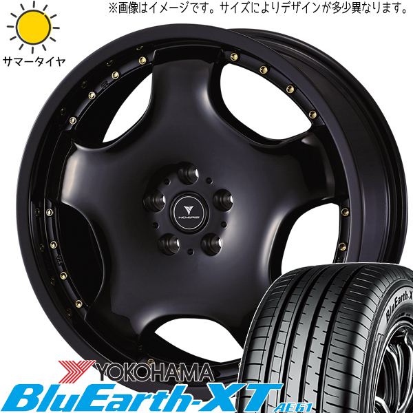 エクストレイル CX-8 RAV4 225/60R18 Y/H ブルーアース-XT AE61 アセット D1 18インチ 8.0J +45 5H114.3P サマータイヤ ホイール 4本SET_画像1