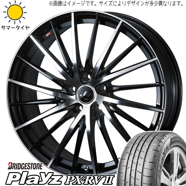 エスティマ アテンザ 225/50R18 ブリヂストン プレイズ PX-RV2 レオニス FR 18インチ 7.0J +47 5H114.3P サマータイヤ ホイール 4本SET_画像1