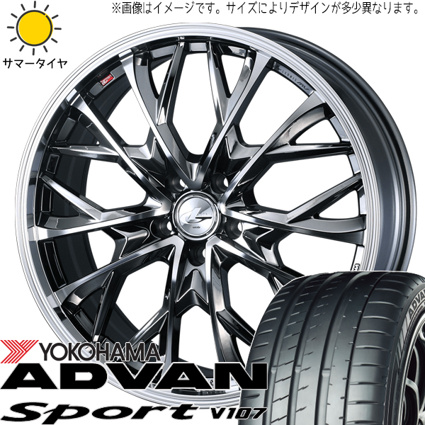 CX-3 ヤリスクロス 225/40R19 ヨコハマタイヤ アドバン V107 レオニス MV 19インチ 8.0J +45 5H114.3P サマータイヤ ホイール 4本SET_画像1