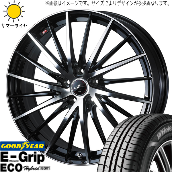 ホンダ フリード GB3 GB4 195/55R16 グッドイヤー EG01 レオニス FR 16インチ 6.0J +50 4H100P サマータイヤ ホイール 4本SET_画像1