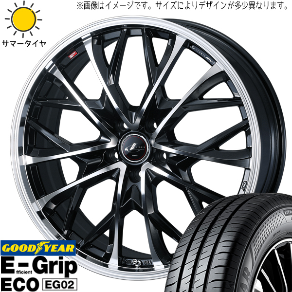 ヤリス スイフト バレーノ 185/55R16 グッドイヤー EG02 レオニス MV 16インチ 6.0J +42 4H100P サマータイヤ ホイール 4本SET_画像1