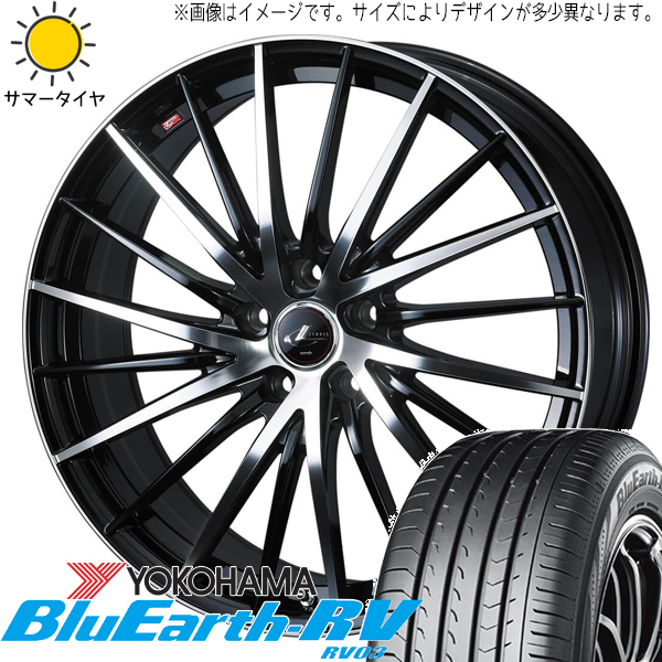 ノア ヴォクシー 215/45R18 ヨコハマタイヤ ブルーアース RV RV03 レオニス FR 18インチ 7.0J +47 5H114.3P サマータイヤ ホイール 4本SET_画像1