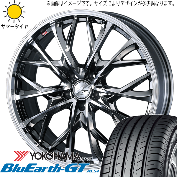 bB キューブ ノート 205/45R17 ヨコハマタイヤ ブルーアースGT AE51 レオニス MV 17インチ 6.5J +40 4H100P サマータイヤ ホイール 4本SET_画像1