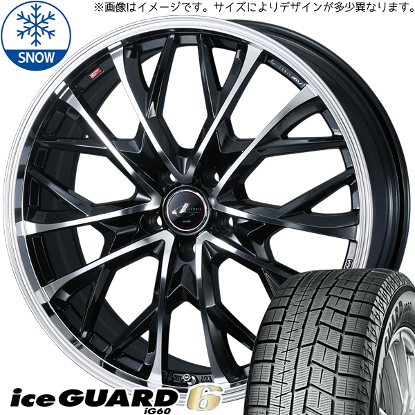 MAZDA3 キックス 205/60R16 ヨコハマタイヤ アイスガード6 レオニス MV 16インチ 6.5J +47 5H114.3P スタッドレスタイヤ ホイール 4本SET_画像1