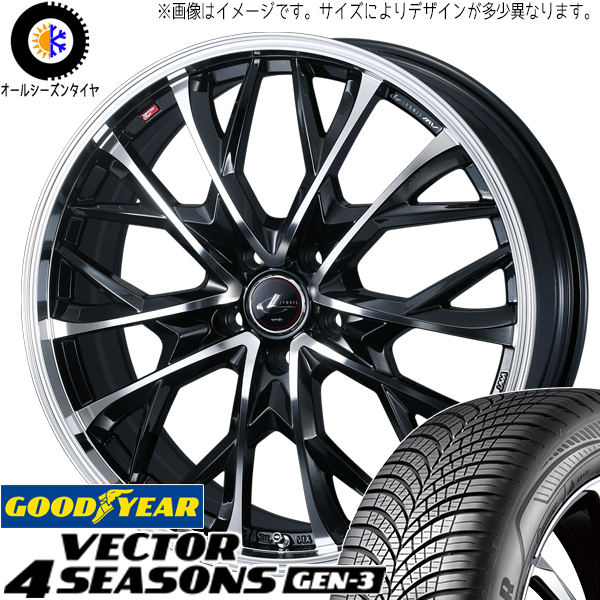 ヤリスクロス CX-3 215/55R17 GY ベクター GEN3 レオニス MV 17インチ 7.0J +47 5H114.3P オールシーズンタイヤ ホイール 4本SET_画像1