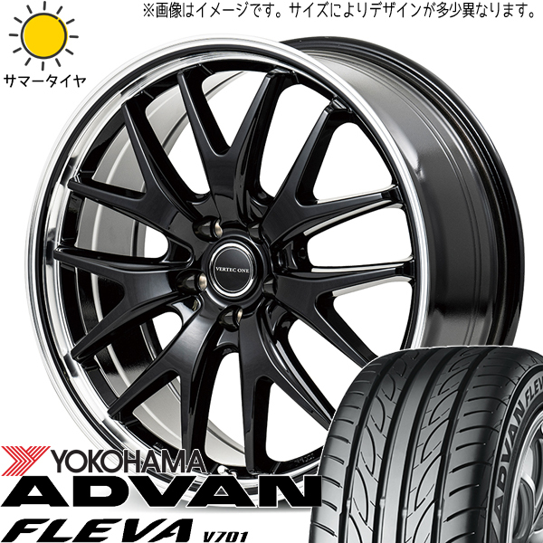 シルビア シビック 225/40R18 ヨコハマタイヤ アドバン フレバ V701 MID EXE7 18インチ 7.0J +40 5H114.3P サマータイヤ ホイール 4本SET_画像1