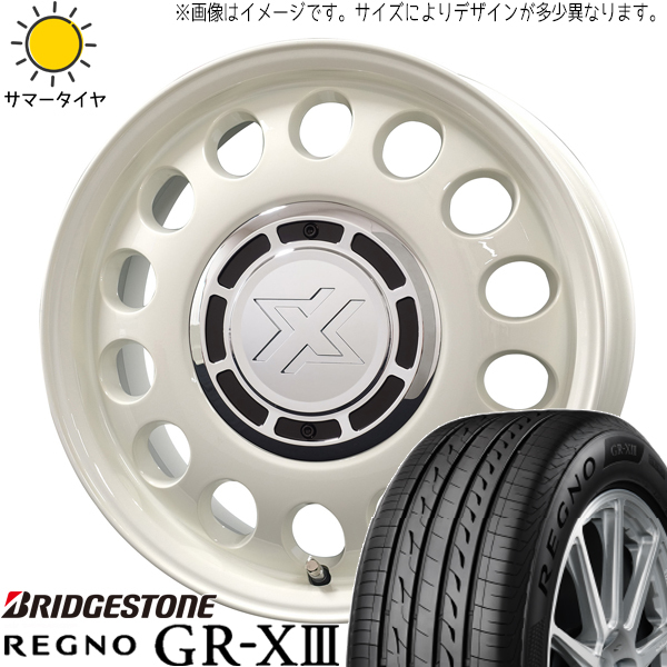 カローラフィールダー 195/65R15 BS REGNO GRX3 クロスブラッド スティール 15インチ 6.0J +42 4H100P サマータイヤ ホイール 4本SET_画像1