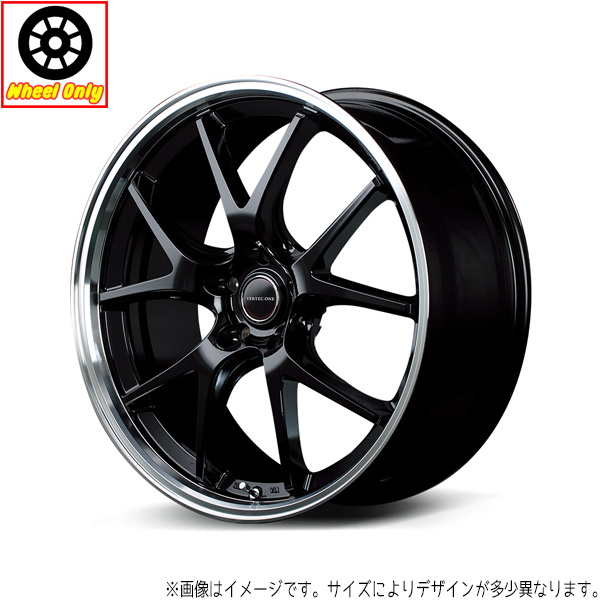 アルミホイール 1本 18インチ EXE5 グロッシーBK/リムポリッシュ 18x7.0J +48 5H114.3P レガシィアウトバック_画像1