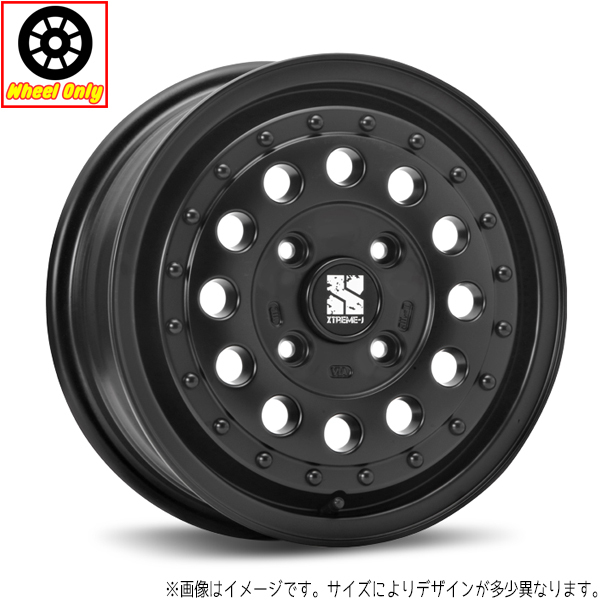 アルミホイール 4本 XTREME-J RUGGED エクストリームジェイ ラギッド サテンブラック 14インチ 5.0J 4H100_画像1