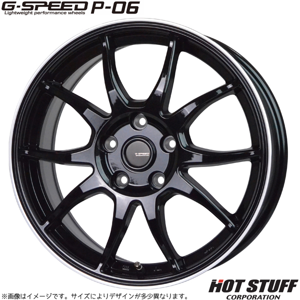 ホイールのみ 1本 12インチ G.SPEED P-06 3.5×12 +42 4H100 BK＆リムポリッシュ 軽バン 軽トラ 4本以上ご購入で送料無料_画像1